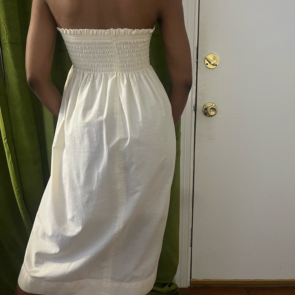 Vintage Cream smocked midi dress - Picture 8 of 8